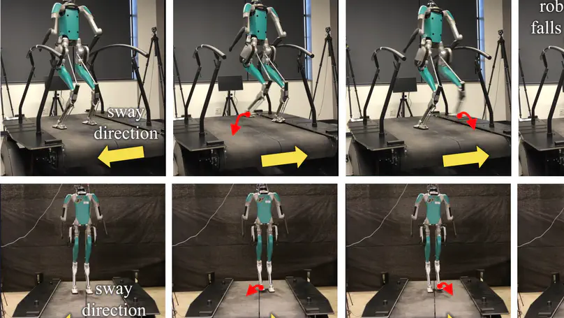 Time-Varying Foot-Placement Control for Underactuated Humanoid Walking on Swaying Rigid Surfaces