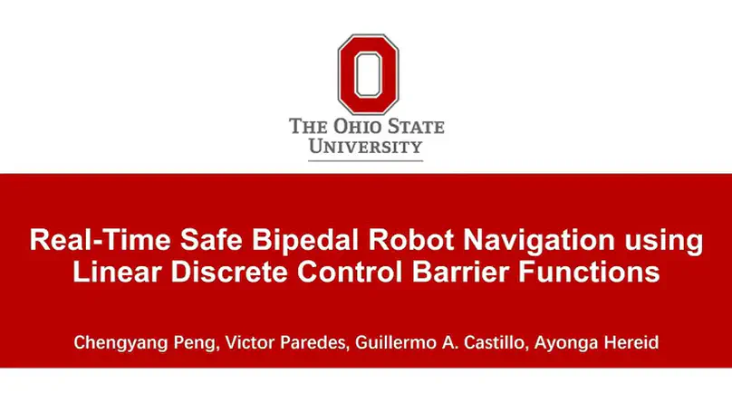 Real-Time Safe Bipedal Robot Navigation using Linear Discrete Control Barrier Functions